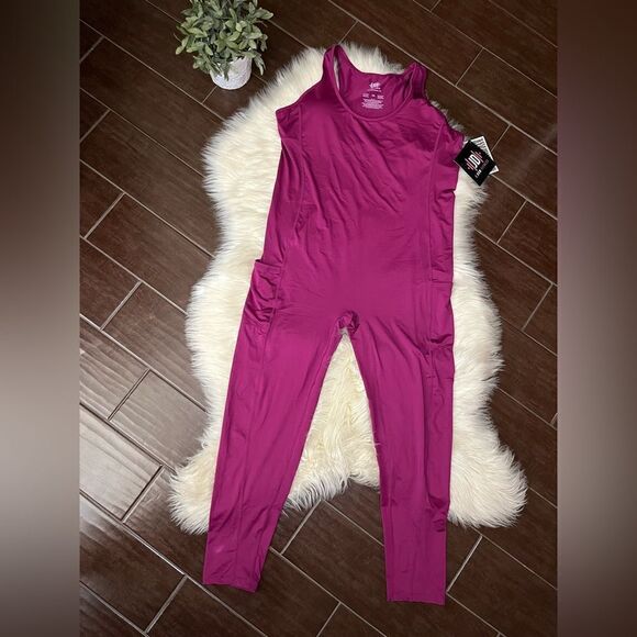 J.Dow Fitness magenta sleeveless jumpsuit sz XXL - Picture 2 of 13